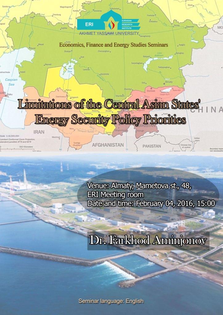 Limitations of the Central Asian States' Energy Security Policy Priorities