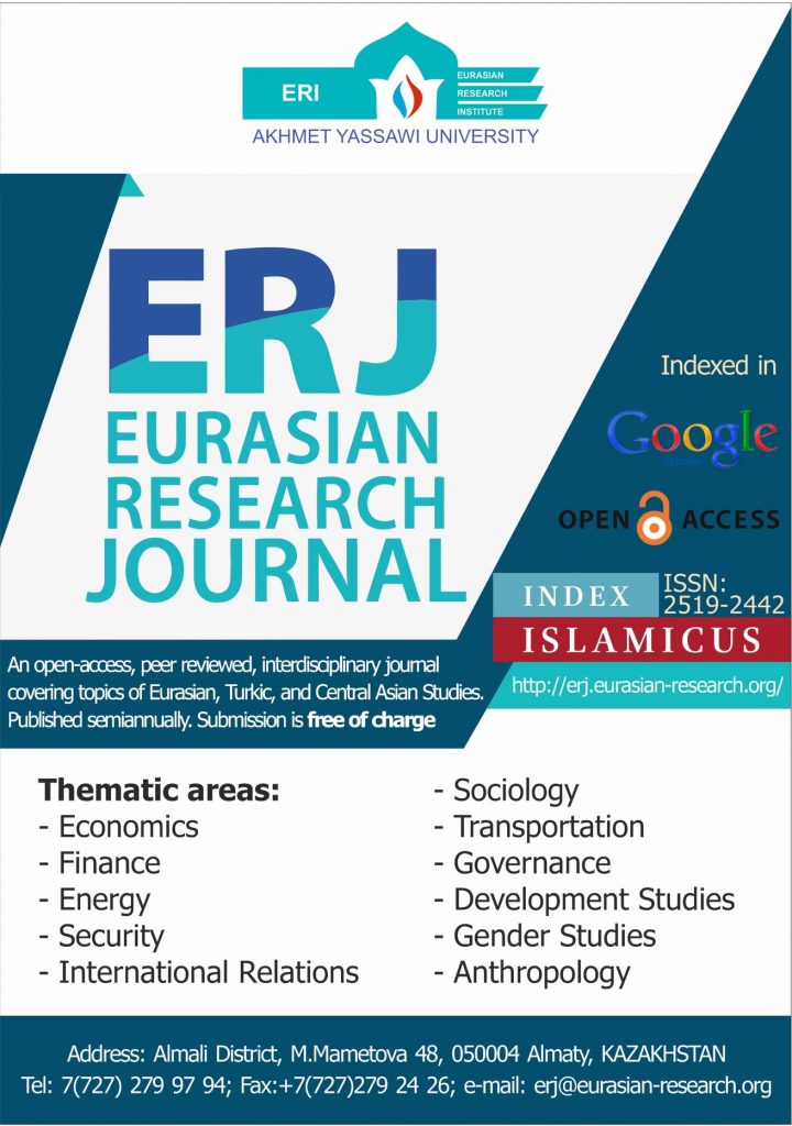 Eurasian Research Journal (ERJ, https://erj.eurasian-research.org/) announces a call for papers